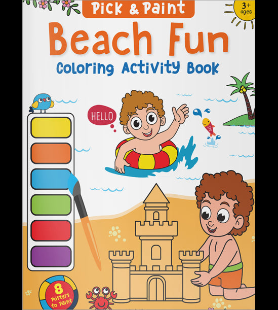 Pick and Paint Coloring Activity Book For Kids: Beach fun