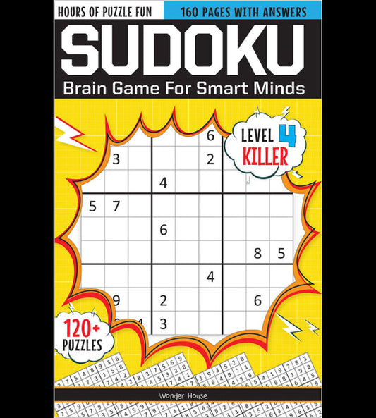 Sudoku - Brain Games For Smart Minds Level 4 Killer : Brain Booster Puzzles for Kids, 120+ Fun Games